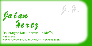 jolan hertz business card